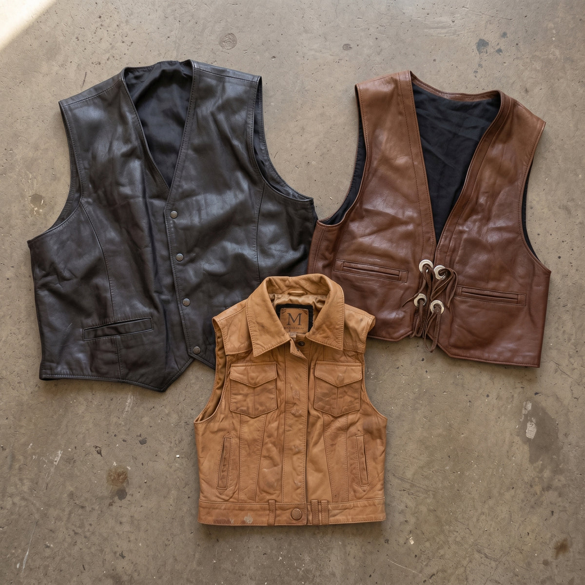 MIX LEATHER VESTS