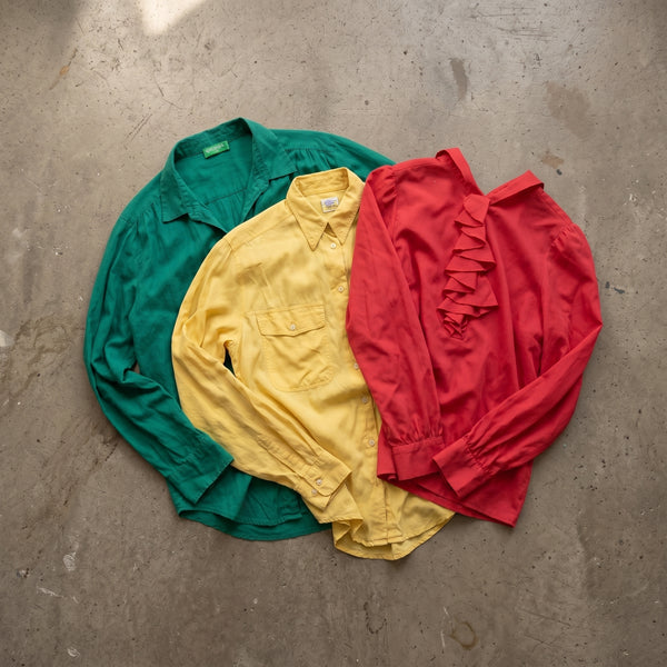 MIX UNICOLOR LONG SLEEVE  BLOUSES