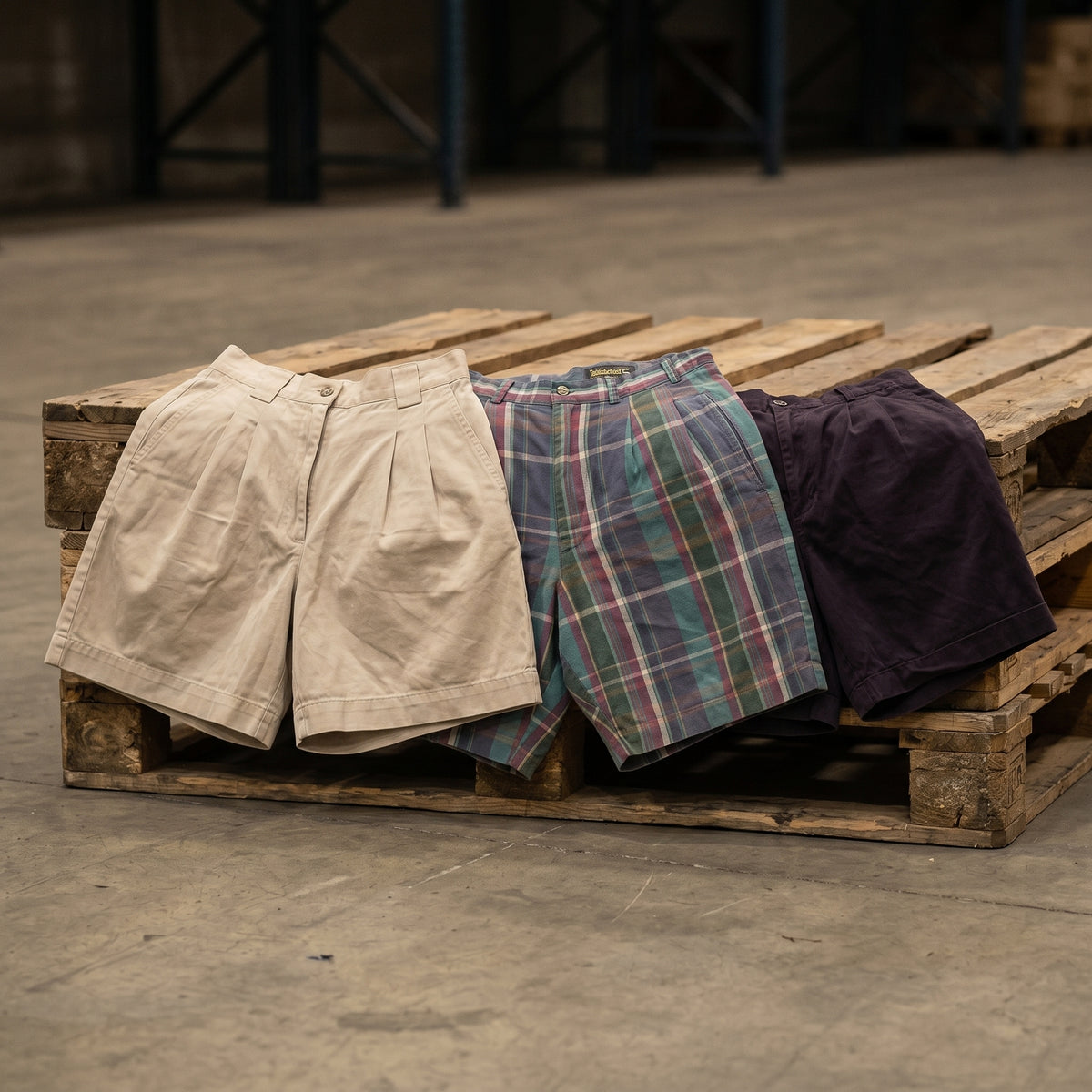 MIX PLEATED SHORTS