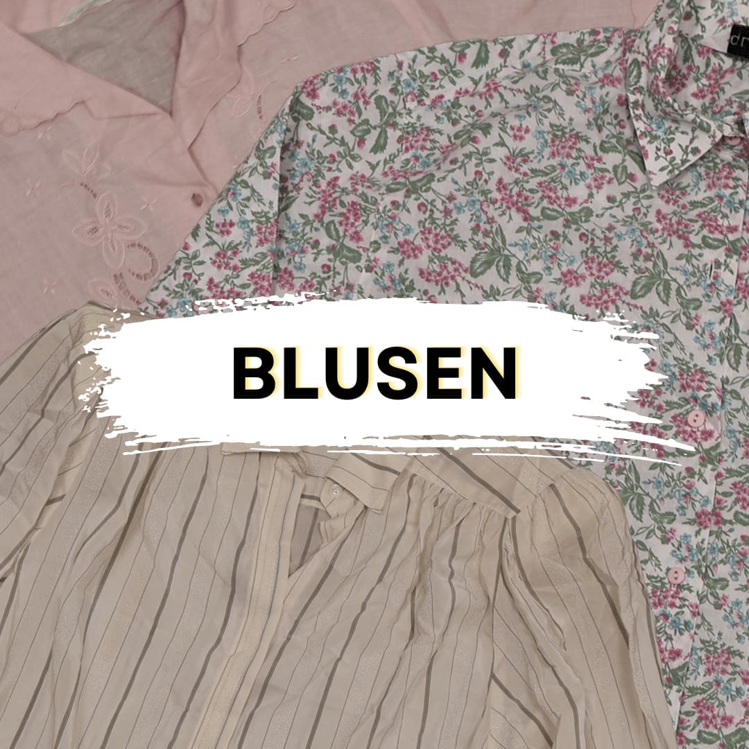 A stylish collection of floral, striped, and lace blouses for women displayed together.