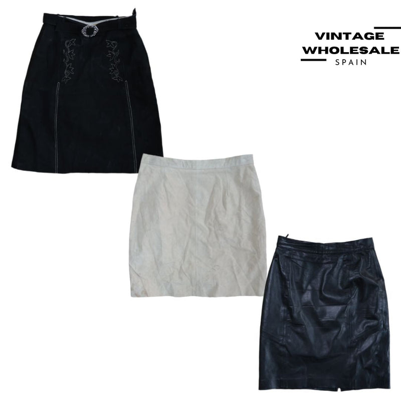 MIX LEATHER & SUEDE SKIRTS