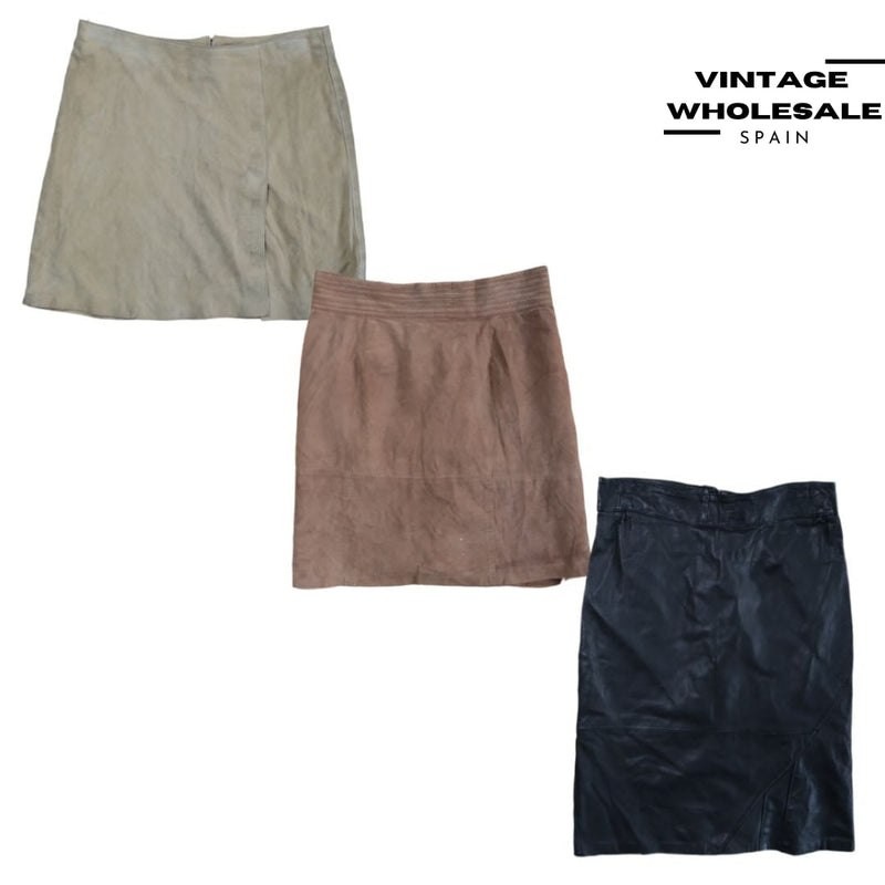 MIX LEATHER & SUEDE SKIRTS