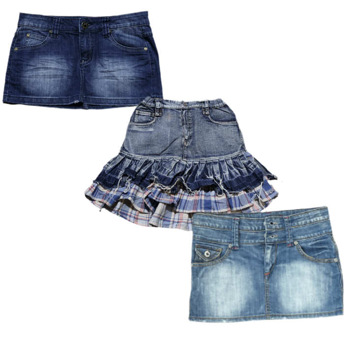 MIX DENIM MINI SKIRTS Y2K