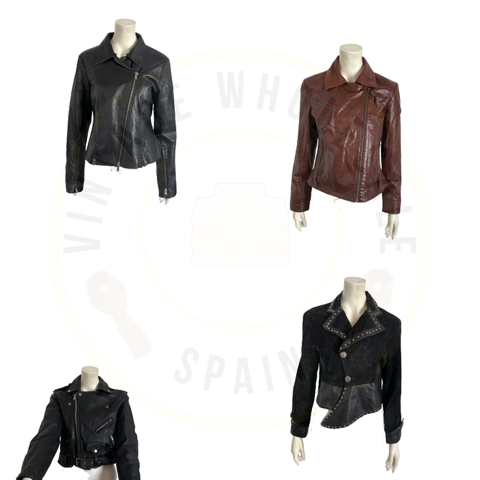 MIX DOBLE BREASTED LEATHER JACKETS FOR WOMAN