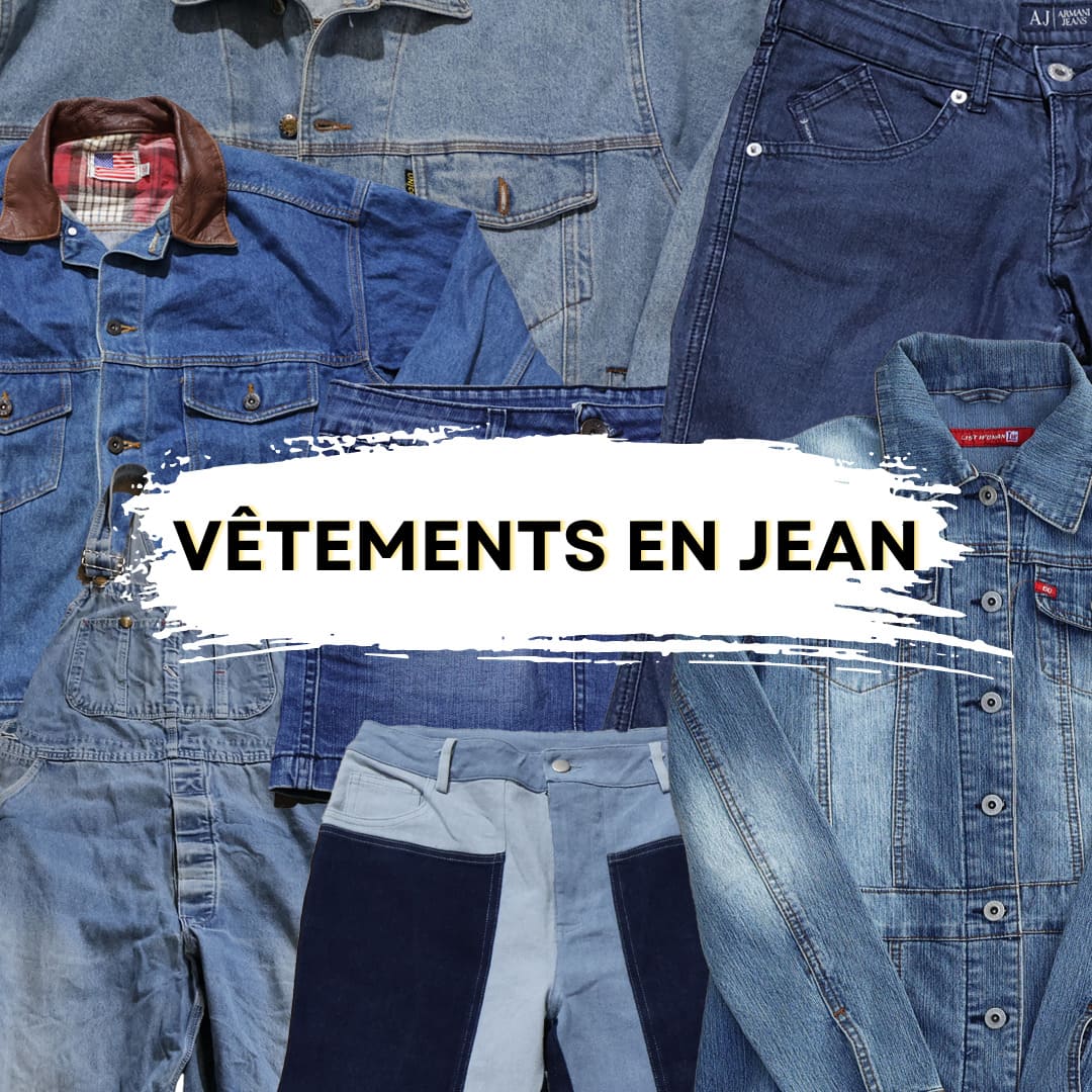 "Vintage fashion denim collection showcasing vintage clothes from wholesale vintage suppliers"