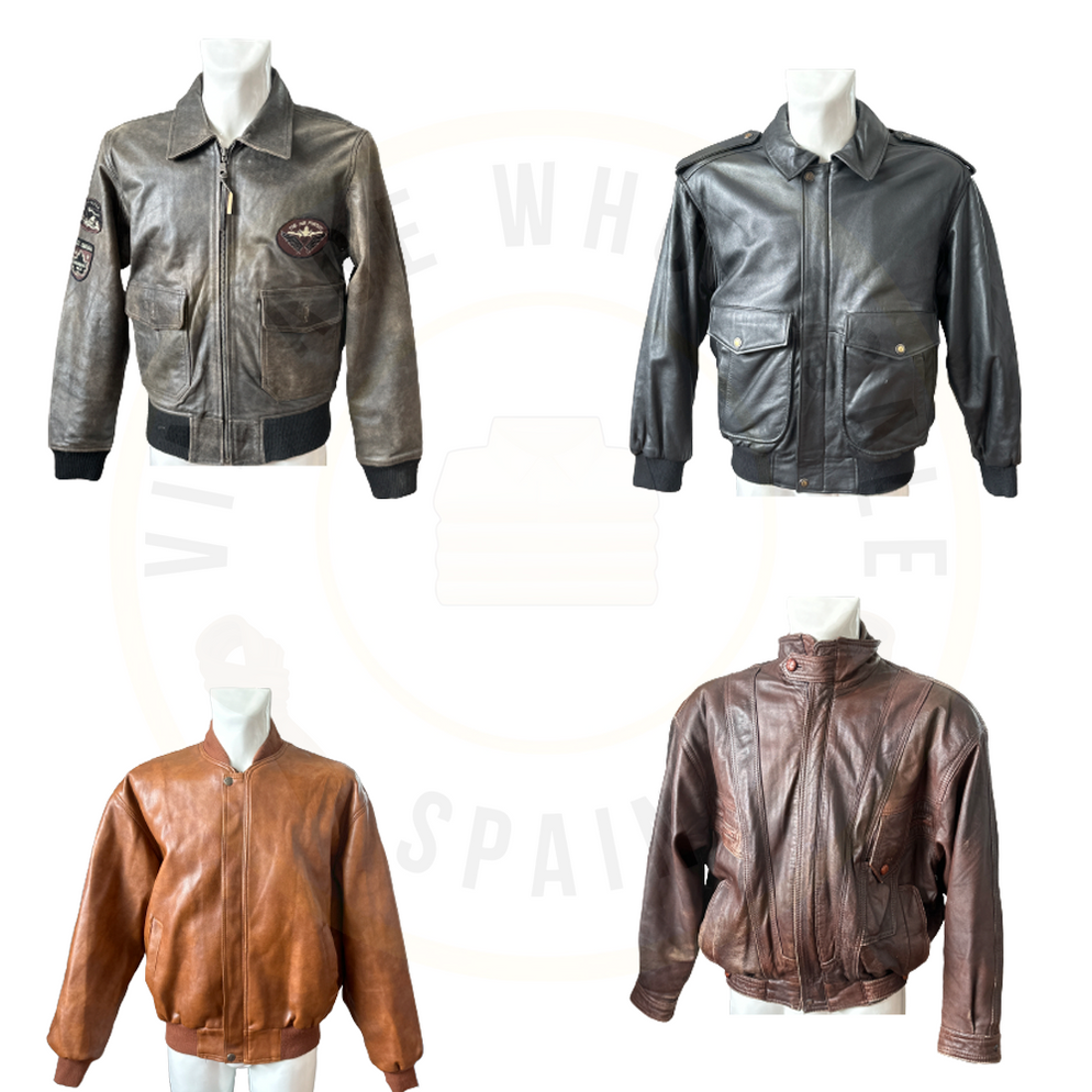 Vintage Wholesale Mix Bomber Leather Jackets — Vintage Wholesale Spain SL
