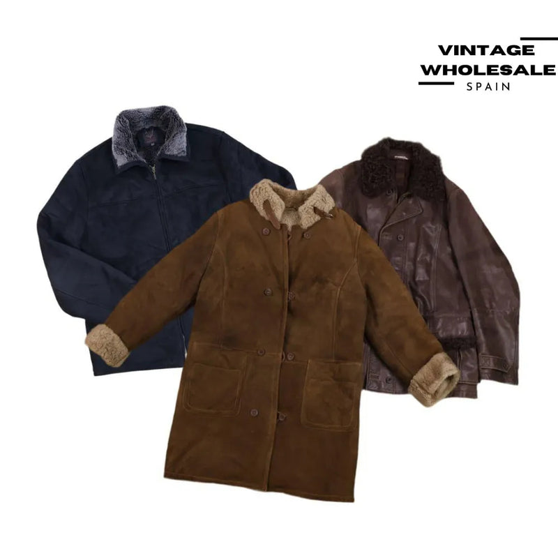 MIX LEATHER SHEARLING COATS