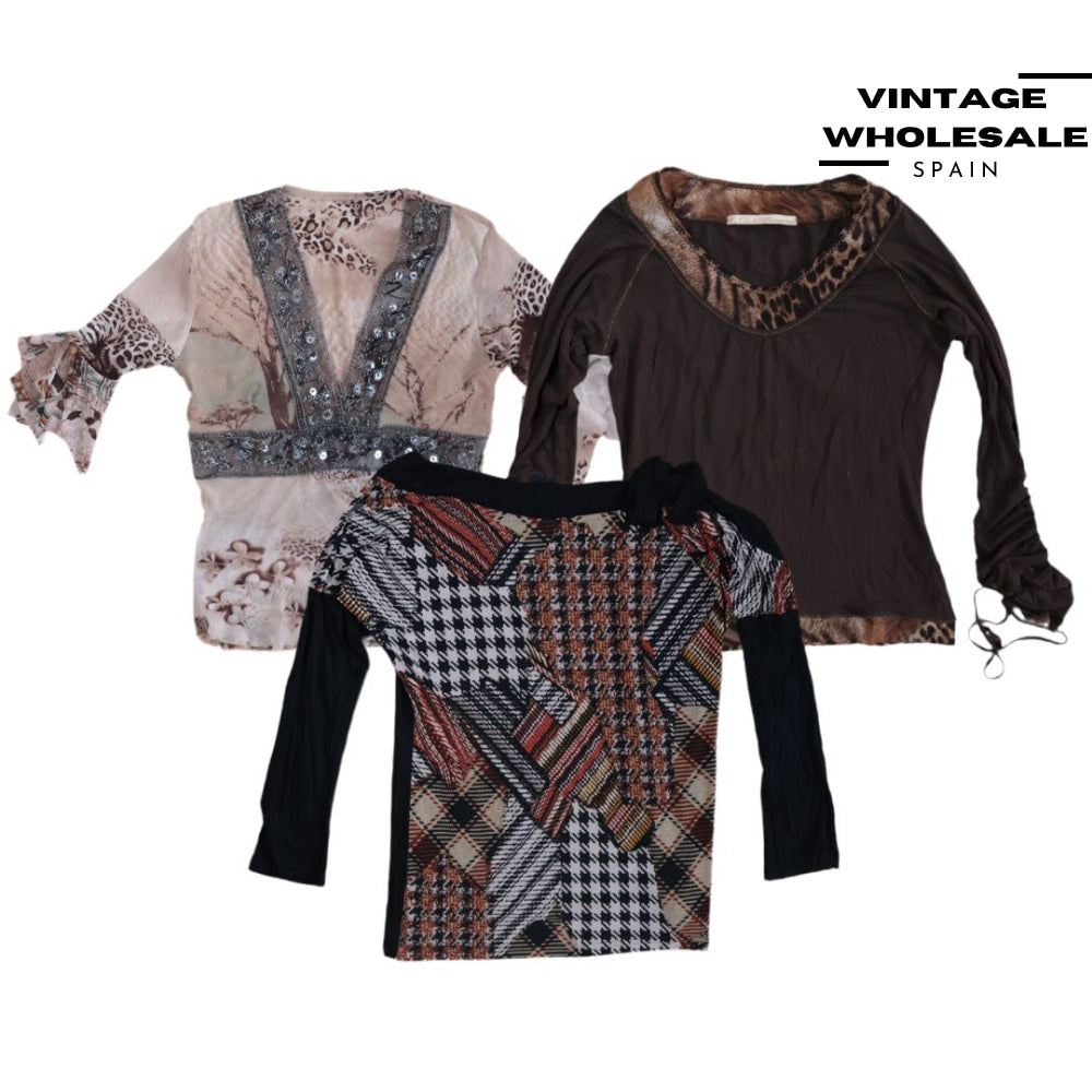 ビンテージ卸売ミックス長袖トップY2K — Vintage Wholesale Spain SL